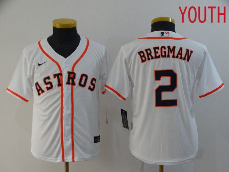 Youth Houston Astros #2 Bregman White Nike Game MLB Jerseys->youth mlb jersey->Youth Jersey